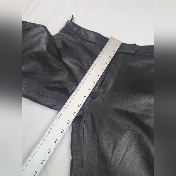 Leather Limited Black Cropped 100% Leather Soft Womens Pants Size 6 - Picture 8 of 15
